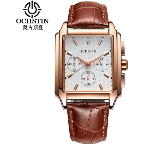 Men Military Watches OCHSTIN Leather Strap Watches Men Top Brand Luxury Quartz Watch reloj hombre Relogio Masculino 2017