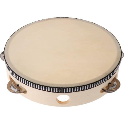 8'' Tambourine Drum Musical Instrument For Wedding Dance Party KTV Concert
