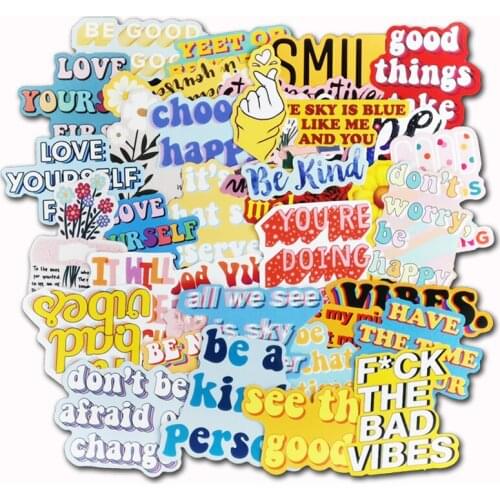 40pcs Cartoon English phrases Stickers Used to Decorate The Luggage Skateboard Laptop Computer Bicycle Graffiti Stickers