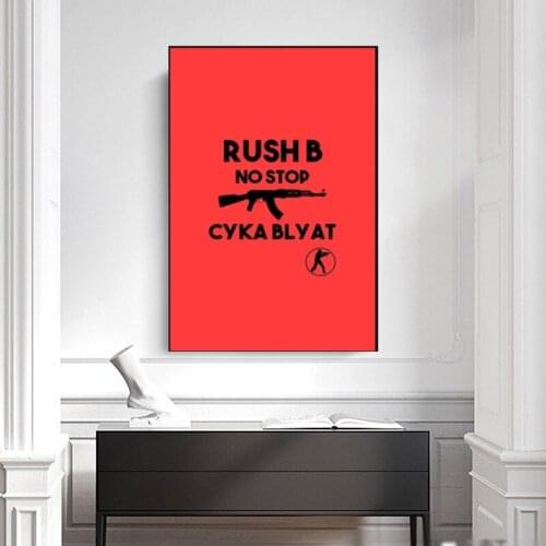 Rush B No Stop CSGO Wall Canvas Decoration for Living Room, Home Decoration, Movie Poster, Cuadros Modernos