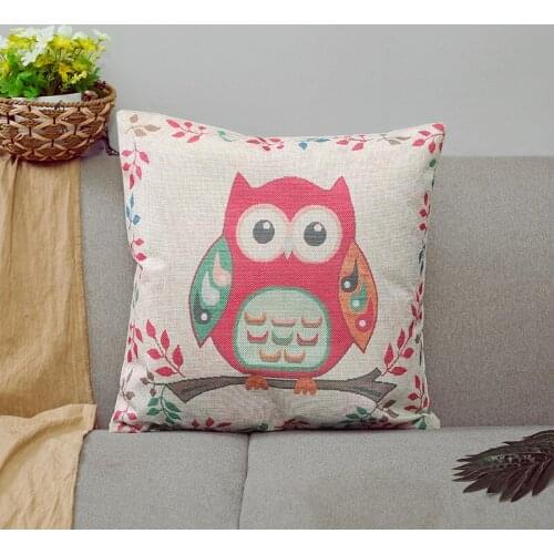 Owl Cushion Cover Panda Carton Lantern Home Decorative Terror Bat Pillow Cushion Cover For Sofa Tiger Pillows Cover