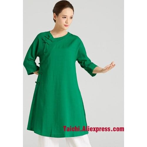 Martial art Tai chi Uniform line Taiji clothing female short sleeves Taiji clothing