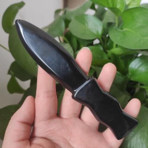 Wholesale Natural Quartz Crystal Dagger Hand Carved Crystal Obsidian Knife Crafts Healing Crystal Stone Home Decoration Gifts