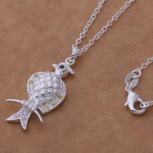 AN704 stearling silver color color Necklace silver color color fashion jewelry pendant cute bird /bqsakhza bboajsva