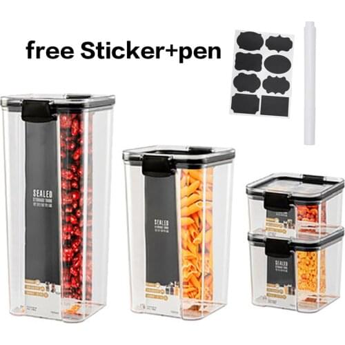 1300/700/460ml PET Plastic Food Container Transparent Stackable Spaghetti Noodles Sealed Container Dry Food Kitchen Storage Box