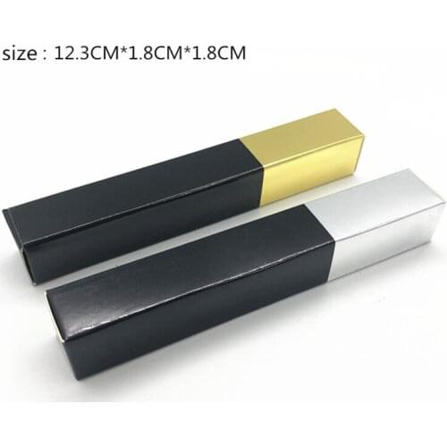 50pcs 100pcs Empty Lip Gloss Tube Packaging Carton Box Black Gold/Silver Lipstick Tube/Mascara Tube DIY Packing Box 18*18*123mm