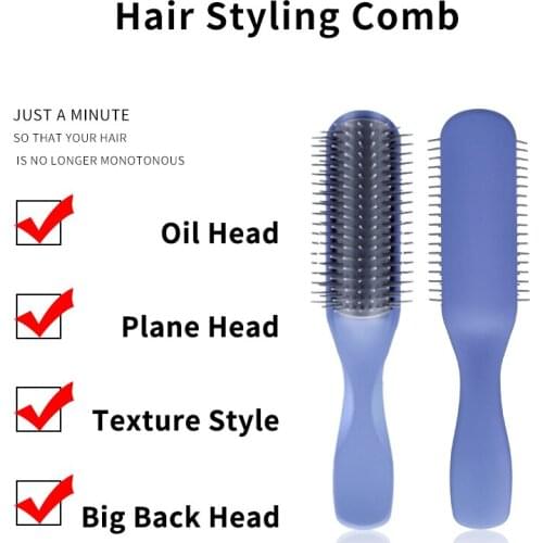 High Quality Blue Hair Styling Comb Anti-static Massage Tangled Hair Brush Professional Salon Hairdressing Comb
