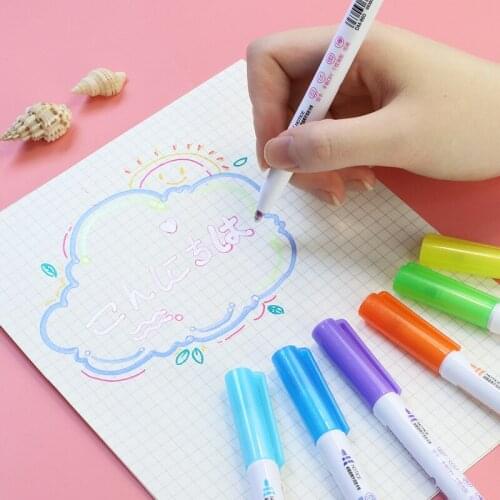 Flash double line outline pen, flash pen DIY student graffiti color filling creative stationery fluorescent pen gouache pen