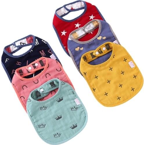 Baby Bibs 6 Layers Gauze Muslin Baby Kids Bandana Feeding Burp Cloth Soft Newborn Infant Saliva Towel Baby Girl Boy Accessories