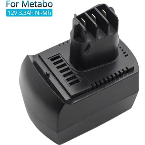 Replacement Rechargeable Battery 12V 3300mAh Ni-MH for Metabo Power Tools BZ12SP BS12SP BSZ12 Impuls BSZ12 Premium Batteries