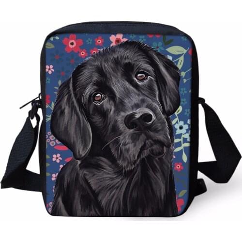 Messenger Bag Women Designer Shoulder Bags for Women 2021 Black Labrador Pattern Small Crossbody Bag Female Handbags