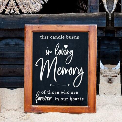 Wedding Vinyl Wall Sticker Sign In Loving Memory Chalkboard Decal Memorial Candle DIY Rustic Married Reception Sign Heaven C472