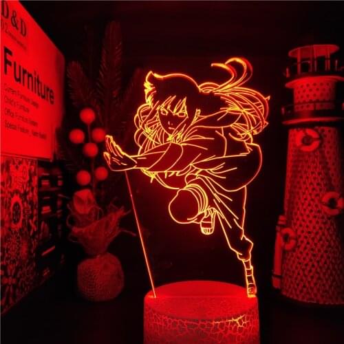 Naruto Anime LED Lamp Hyuga Hinata Figura LED Night Light for Home Atmosphere Decorative 3d Table Lamp Manga Naruto Lampara Gift