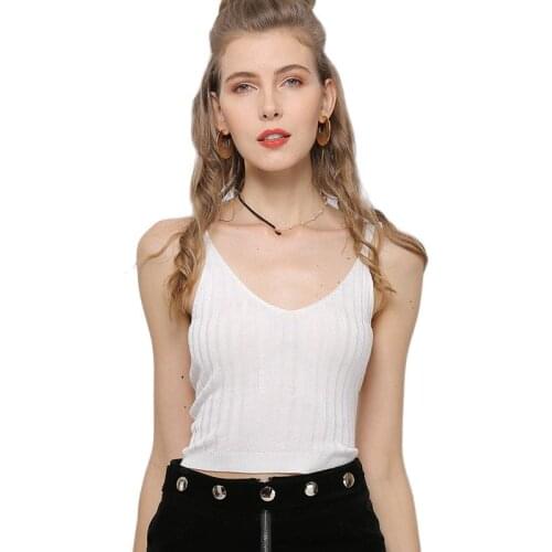 XIKOI 2021 Sexy V Neck Knitted Womens Shirt Plus size Tank Top Underwear Women Casual Streetwear Clothing For Women