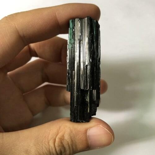 1pcs Natural Black Tourmaline Raw Gem Pendant Warp,Rough Material Specement,Tiny Tourmaline,size 50mm+ length
