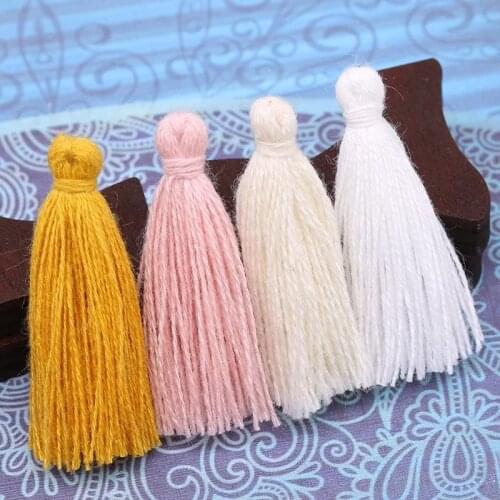 100% Cotton Tassel 40mm length clothing ornament hanging ear DIY Blue Ginger Yellow colors 1000 pieces manual sample customize