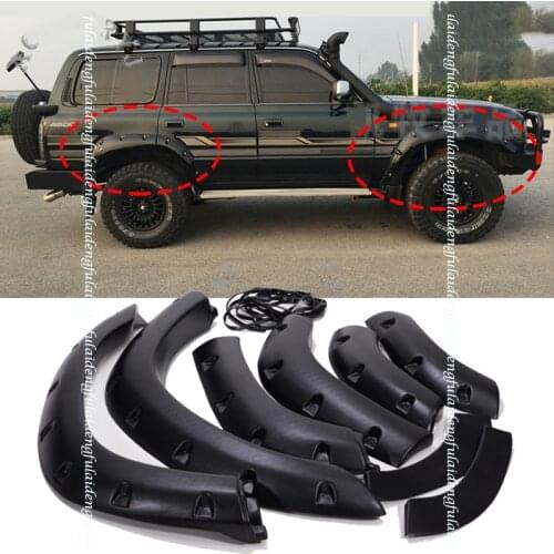 6pcs Fender Flares Wheel Arches Wide body protection Mudguard For Toyota Land Cruiser LC80 FJ80 1991-1997 Car accessories