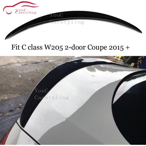 AMG Style Carbon Fiber Rear Spoiler Wing For Mercedes C Class W205 2-door Coupe 2015 + C200 C250 C300 C350 Boot Trunk Lip
