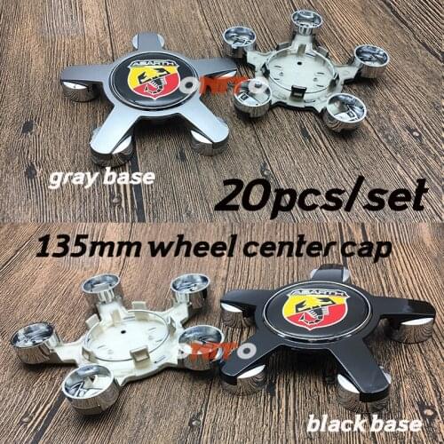 Car styling 135mm 5claw 20pcs/set Accessorie Abarth Decal Label Wheel center Cap Wheel Rim Cap Cover Fit for Universal Auto