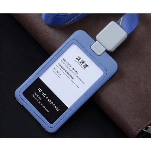 Safe Reel Sling Name Badge Holder Card Cover with Suspension Lanyard Cordfor Doctor Nurse Student Staff