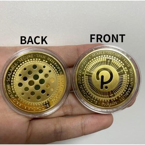 Gold Polkadot Crypto Coin Polkadot DOT Blockchain Crypto Coin Key Chain Coin Key Rings Cryptocurrency Collectible Great Gift