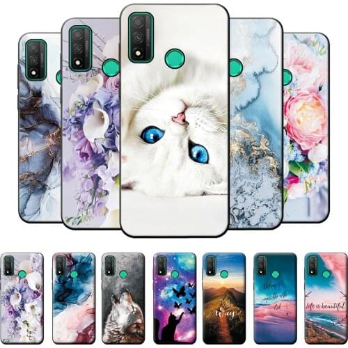 For Huawei P Smart 2020 Case Soft Silicone Back Cover For Huawei PSmart2020 POT-LX1A 6.21" Phone Cases Marble TPU P Smart 2020
