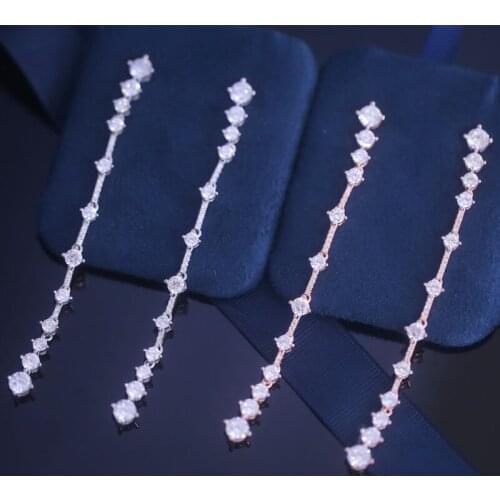 Designer Fashion 925 Sterling Silver Jewelry 3A Cubic Zirconia Party Earring