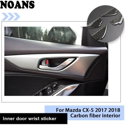 For Mazda CX-5 CX 5 CX5 2018 2017 Auto Car Accessoriesbon Fiber Door Panel Handle Bowl Covers Frame Stickers Car Styling