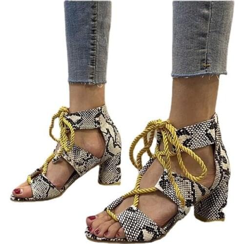 Womens Plus Size Fashion Sandals 2021 New Color Ankle Cross Strap High Heel Thick Heel Non-slip Wear Resistant Outdoor