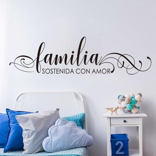 Spanish Quote Family Held Together By Love Wall Sticker Bedroom Living Room Familia Sostenida Con Amor Spanish Wall Decal Vinyl