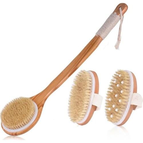 Bristle Bath Brush Exfoliating Wooden Body Massage Shower Brush SPA Woman Man Skin Care Dry Body Brush