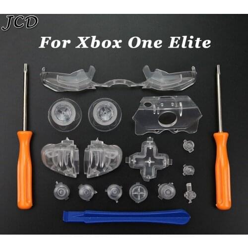 JCD 1Set Bumper Triggers Buttons Replacement D-pad LB RB LT RT Buttons + T8&T6 Tools For Xbox One Elite Controller Clear Button
