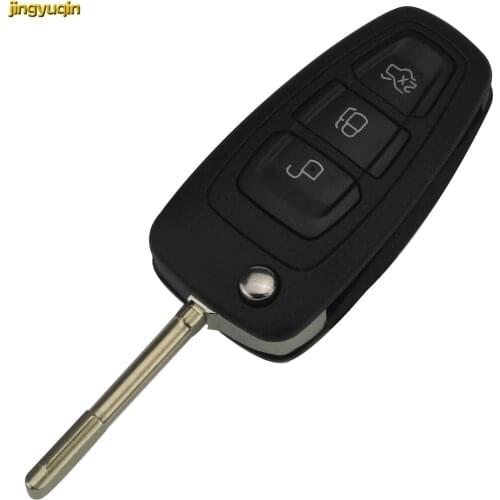 Jingyuqin 3 Buttons Flip Remote Car Key Shell FOB for Ford Focus Mk1 Mondeo Transit Styling Folding Key Case