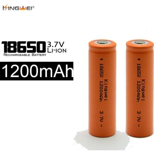 Kingwei 4pcs/lot 18650 Battery 1200MAH 3.7v Flashlight LED Batteries Rechargeable Battery Lithium Li-Ion Battery
