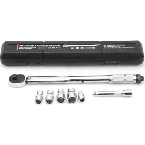 KKMOON 7PCS 28~210Nm 1/2 Inch Preset Torque Wrench Sleeve Set Automotive Tire Repairing Tool Set Ratchet Wrench Sleeve Tool Set