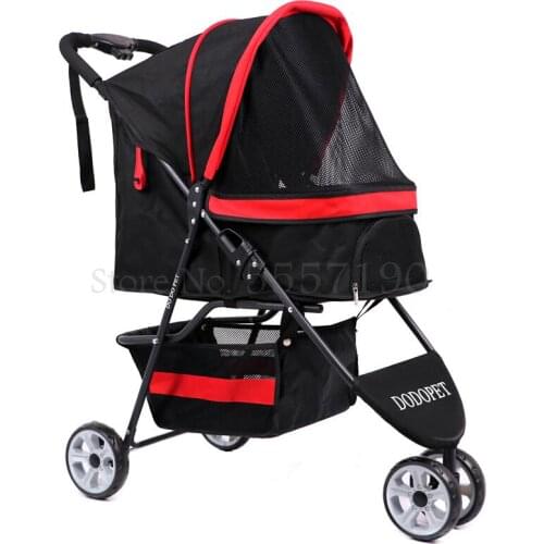 Pet stroller folding pet car Japanese cat teddy bear small dog dodopet out dog cart