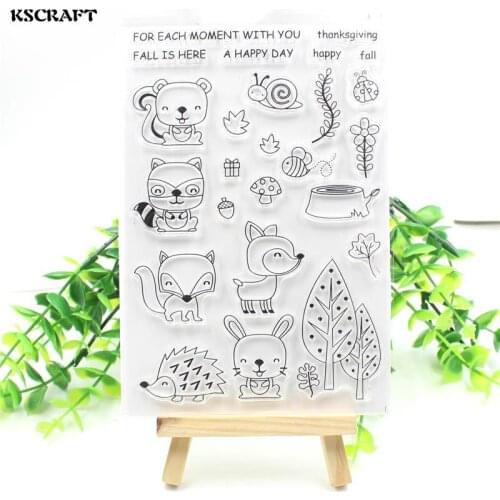 KSCRAFT Fall Friends Transparent Clear Silicone Stamps for DIY Scrapbooking/Card Making/Kids Fun Decoration Supplies Flower 210
