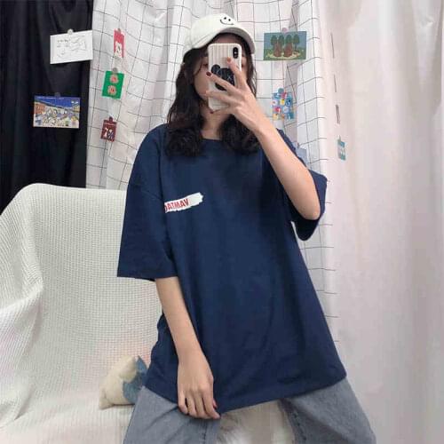 Summer American Retro Street Hip-Hop Style WomenS t-Shirt Simple Print Casual WomenS Thin Loose WomenS Top