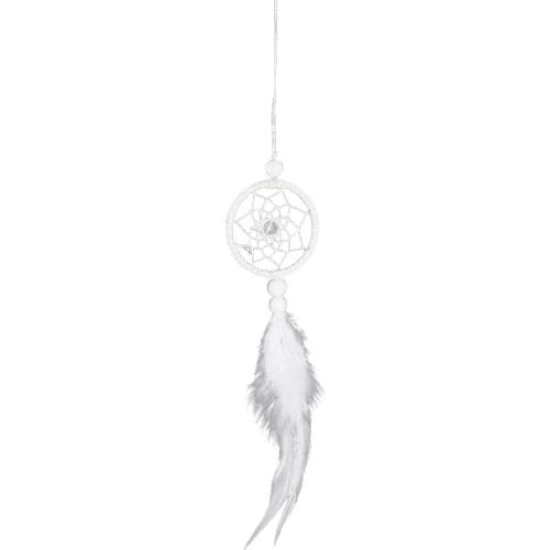 Dream Catcher Car Pedant Mini Feather Wind Chimes Pure White Wall Hanging Decor Home Ornament Interior Accessories Ornaments