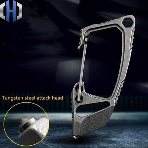 Stainless Steel Multi-function Key Ring Men And Women Self-defense Weapons Supplies Outdoor Car Shackle EDC Safety Buckle