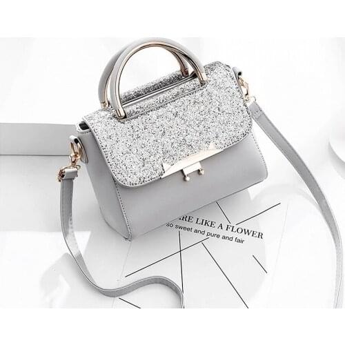 Fashionable new ladies handbag Korean style sequin bag messenger bag female bag solid color girl cute shoulder bag