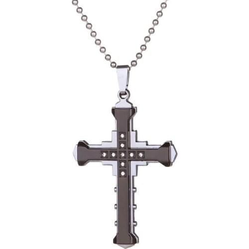 Mens Punk Neck Chain Pendant Cross Necklaces Aesthetic Man Gothic Stainless Steel Chains Men Necklace Goth Jewelry Accessories