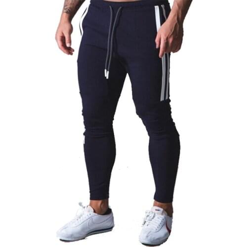 Mens Side stitching stripes Jogger Casual Pants cotton sport fitness Sportswear joggers sweatpants workout Men pantalon trousers