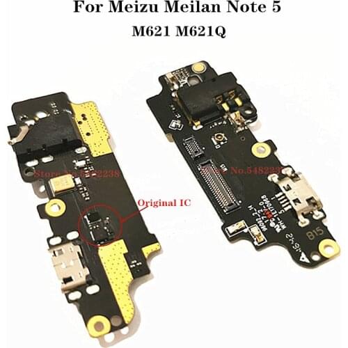 Original For Meizu Meilan Note 5 M621 M621Q Quick Charge USB Charging Port Charger Board Flex Cable + Microphone Headphone Jack