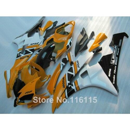 Injection molding full fairing kit for YAMAHA YZF-R6 2006 2007 orange black white fairings set YZF R6 06 07 NB02