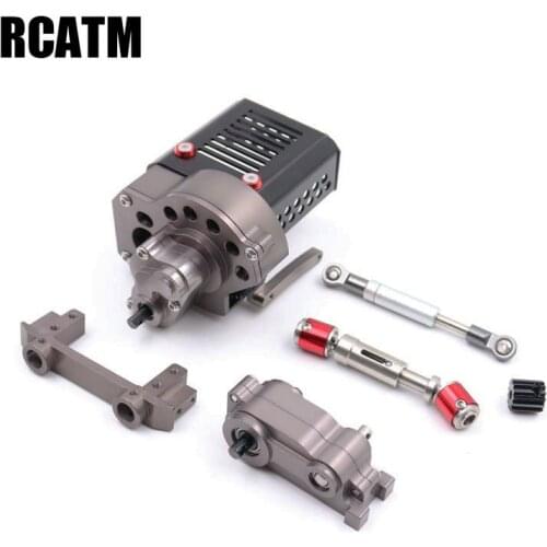 Complete Set CNC Metal Front Motor Gearbox Transmission Box With Gear For 1/10 RC Crawler Car Axial SCX10 DIY OP Accessories