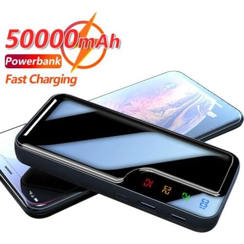 50000mAh Power Bank Portable Charging PowerBank 50000 MAh USB PoverBank External Battery Charger For Xiaomi mi 9 8 IPhone 12 11