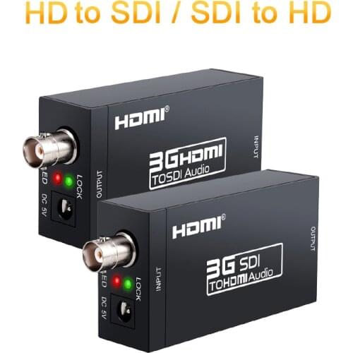 1080P 3G HD to SDI BNC Converter + SDI to HDMI Converter HDMI SDI / BNC Extender Over single 100m/328ft Coaxial Cables