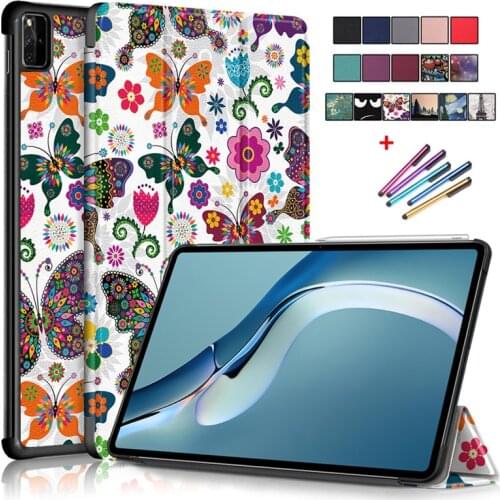 Painted Smart Cover For Funda Huawei Matepad Pro 12.6 Case Folding PU Leather Tablet Cover For Huawei Matepad Pro Case 12.6 inch