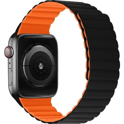 Magnetic Silicone Strap for Apple watch band 44mm 40mm Series 6 5 4 SE Replacement bracelet wristband for iwatch 3 2 1 42mm 38mm